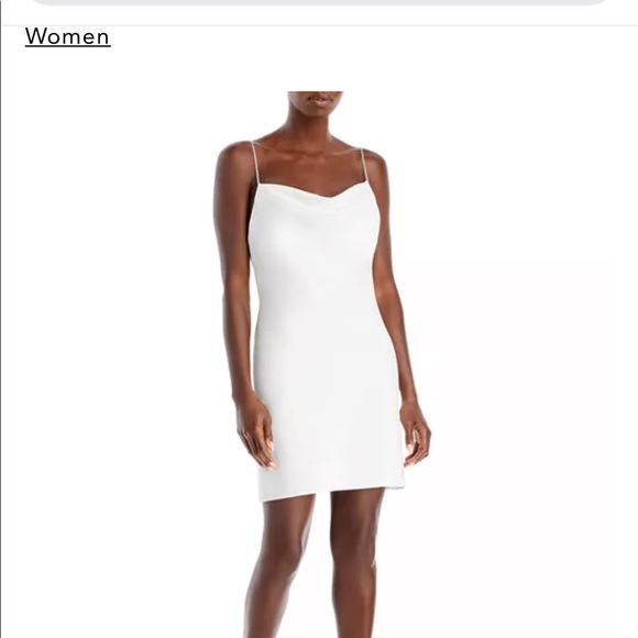 Bloomingdale’s White Satin Cowl Neck Dress with Rhinestone Straps - Bachelorette - Picture 6 of 12
